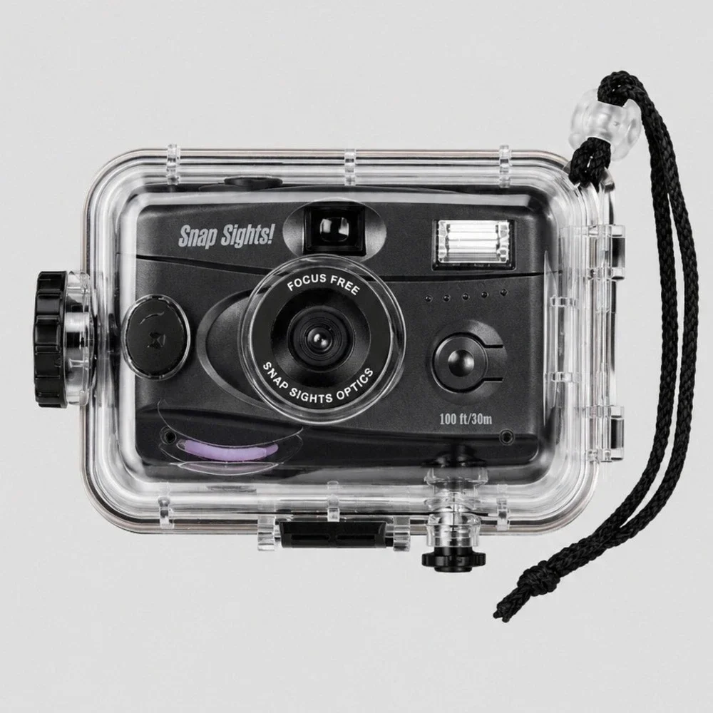 Snap Sights 35mm Film Camera Waterproof Underwater Case 100ft 30m Black Clear